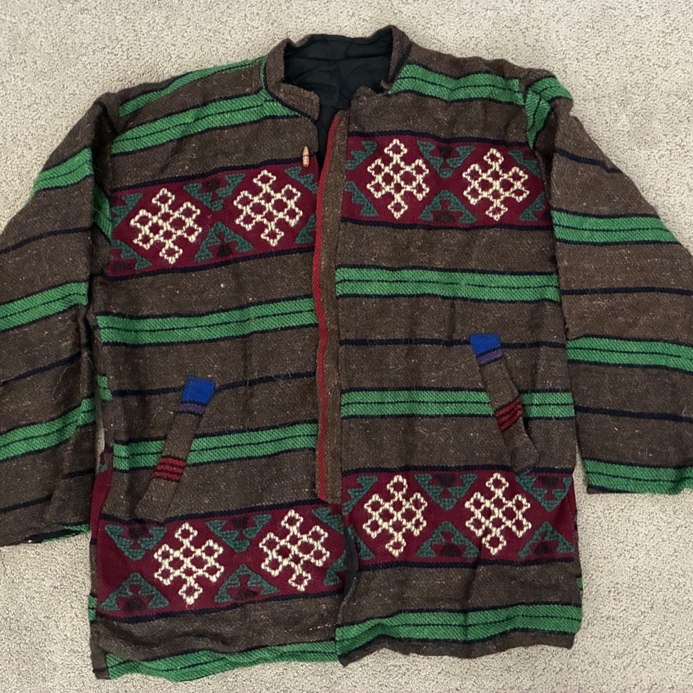 Vintage Tibetan Wool Jacket Handmade